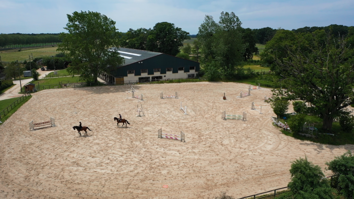 Vue aerienne Saut obstacle grande carriere